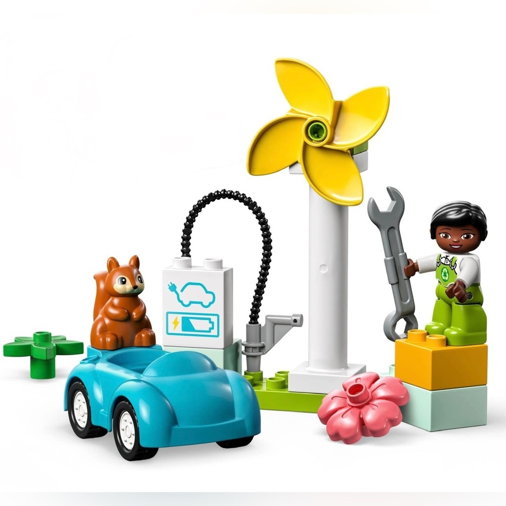 Lego Duplo Wind Turbine and Electric Car Set 10985 Complete No Box or Manual